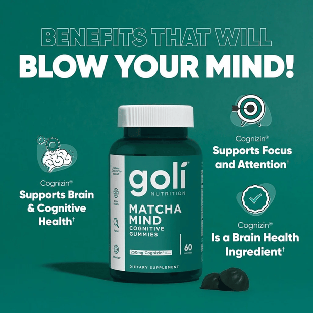 Goli Nutrition, Matcha Mind, 60 Gummies (8809748660476)