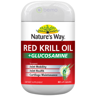 Nature's Way, Red Krill Oil + Glucosamine, 60 soft gels (8647771291900)