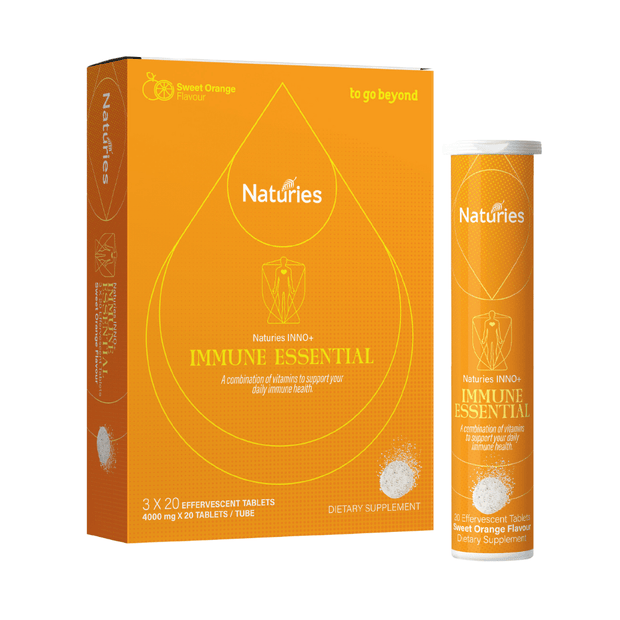 Naturies, Immune Essential Effervescent Tablets, 3x20 Tabs (8564882342140)
