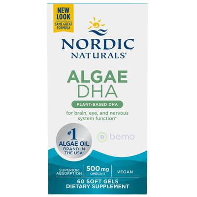 Nordic Naturals, Algae DHA, 500mg, 60 Softgels (8767988367612)