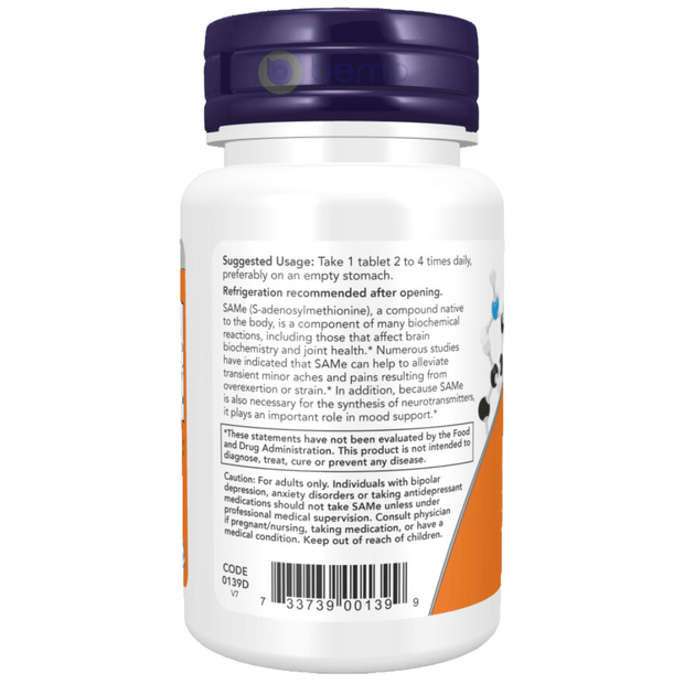 Now Foods, SAMe 400mg, 60 Tablets (8530115985660)