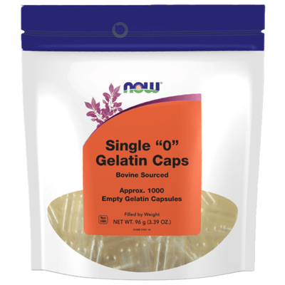 Now Foods, Empty Capsules, Gelatin, Single "0", 1000 Gel Capsules (8766860001532) (8807448248572)