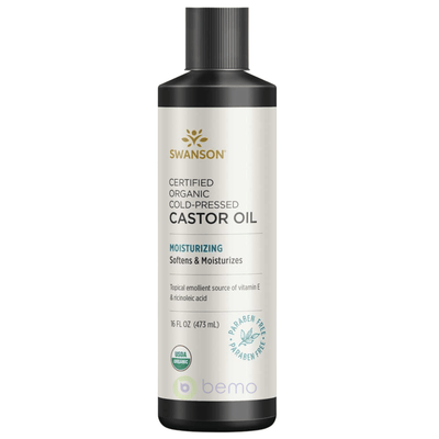 Swanson, Organic Cold-Pressed Castor Oil, 473ml (8781665992956)