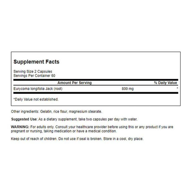 Swanson, Tongkat Ali 400mg, 120 Capsules (8782546731260)