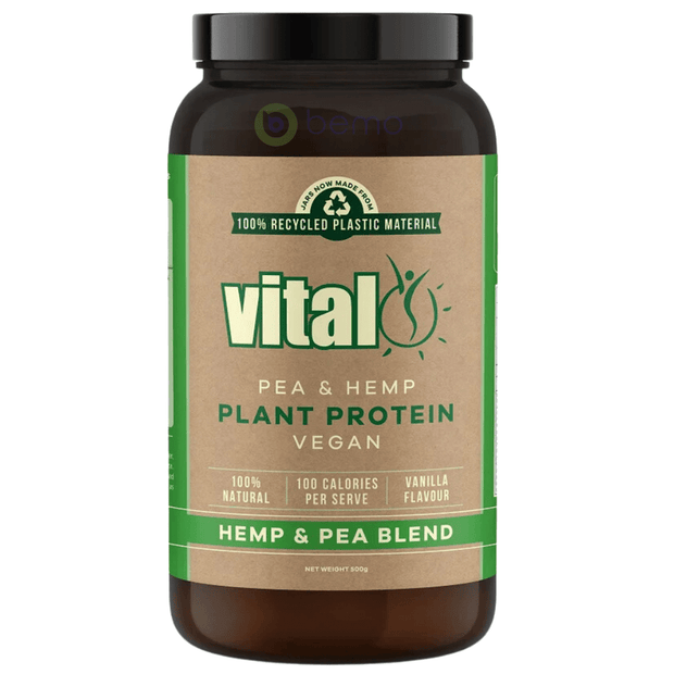 Vital, Plant protein pea & hemp protein power blend 500g (8661396127996)